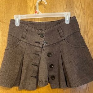 Ellemenno Brown Button-up Mini Skirt Size 1